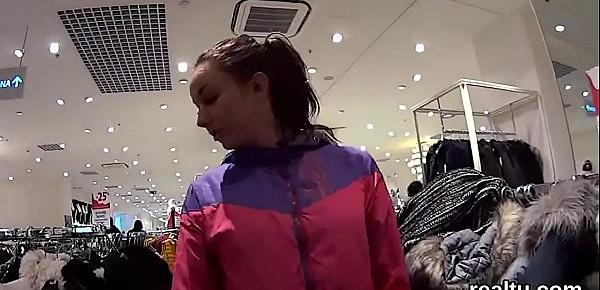  Glamorous czech chick is seduced in the shopping centre and pounded in pov